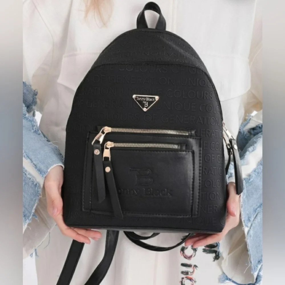Vegan Leather Backpack, Black Leather Backpack